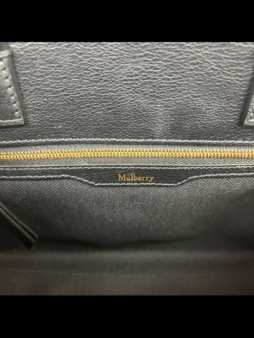 Mulberry Black & Leopard Print Satchel with Gold Hardware - Picture 9 of 11